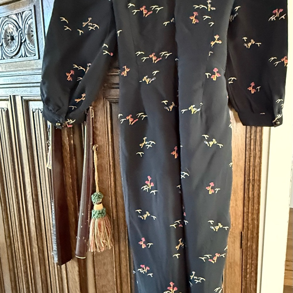 Feather  Bone Nara jumpsuit in black/floral - size 6